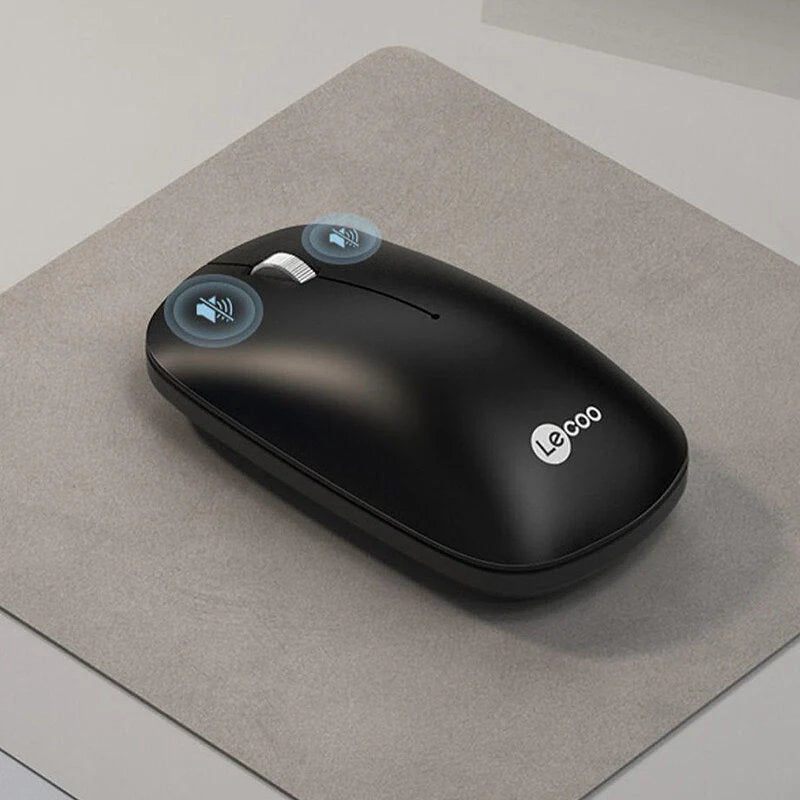 Lenovo Lecoo WS214 2.4G Wireless Mouse 1200DPI Optical Ergonomics Mute Button Mice for Office Business Lenovo Lecoo WS214 2.4G Wireless Mouse 1200DPI Optical Ergonomics Mute Button Mice for Office Business